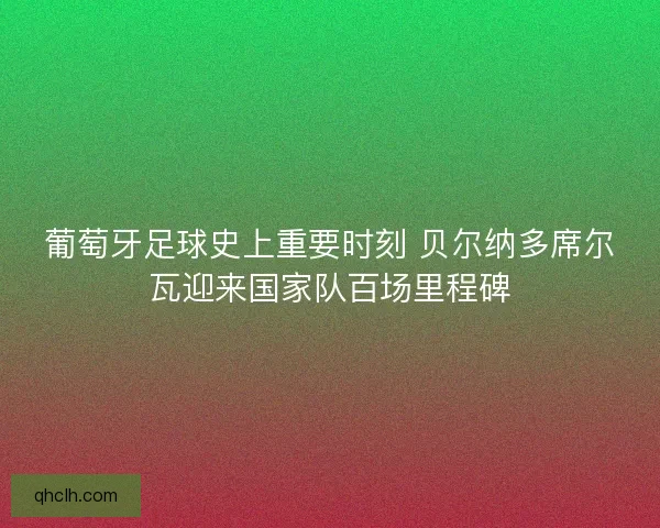 葡萄牙足球史上重要时刻 贝尔纳多席尔瓦迎来国家队百场里程碑