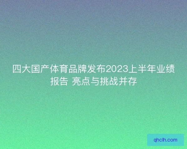 四大国产体育品牌发布2023上半年业绩报告 亮点与挑战并存