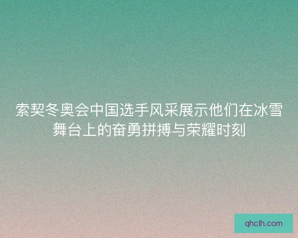索契冬奥会中国选手风采展示他们在冰雪舞台上的奋勇拼搏与荣耀时刻